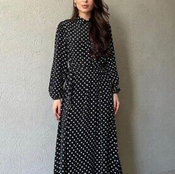 Zara Pocket Dot Shirt Dress - Picture 6 of 7